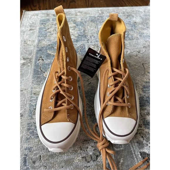 New Converse Run Star Hike Hi trainers in wheat nubuck Size Us 10.5 - Picture 6 of 10